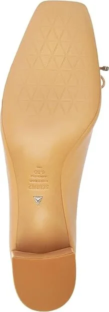 Schutz Arissa Block High Women's Heels Honey Beige : 5 M, Leather - Image 3