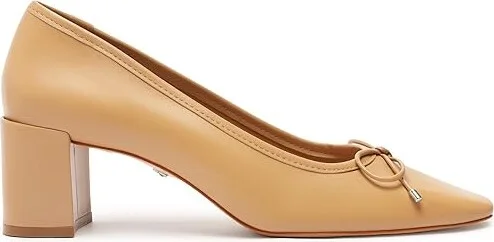 Schutz Arissa Block High Women's Heels Honey Beige : 5 M, Leather - Image 5