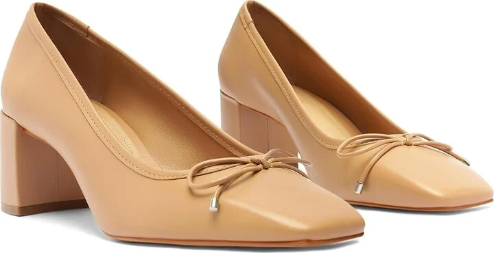 Schutz Arissa Block High Women's Heels Honey Beige : 5 M, Leather