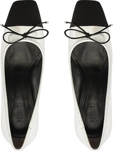 Schutz Arissa Block High Women's Heels Prata / Black : 6 M, Leather - Image 2