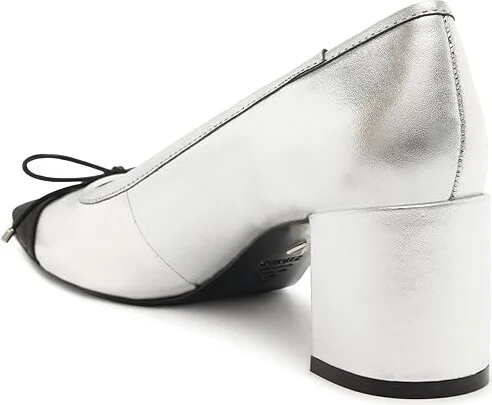 Schutz Arissa Block High Women's Heels Prata / Black : 6 M, Leather - Image 4