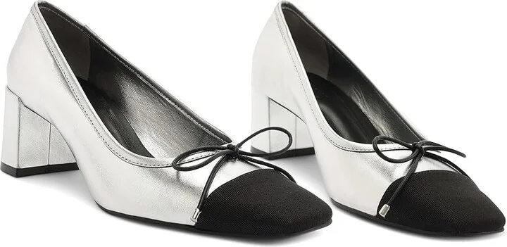 Schutz Arissa Block High Women's Heels Prata / Black : 6 M, Leather
