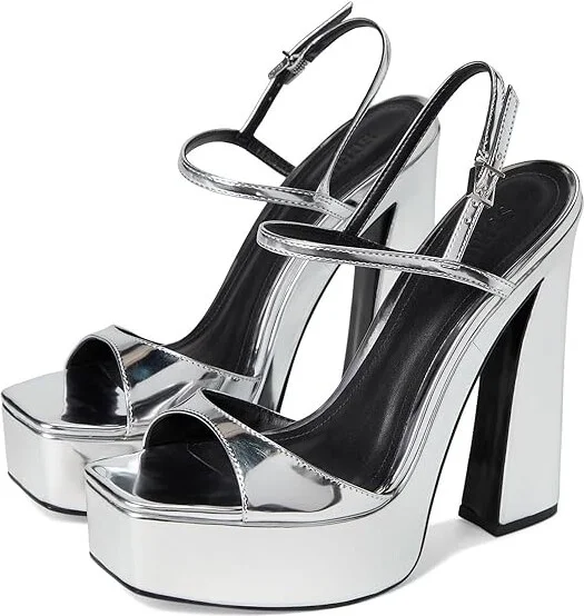 Schutz Arlene Women's Sandals Prata : 10.5 M, Leather