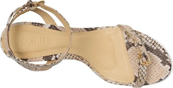 Schutz Aurora Mid Women's Sandals Beige Latte : 9.5 M, Leather - Image 2