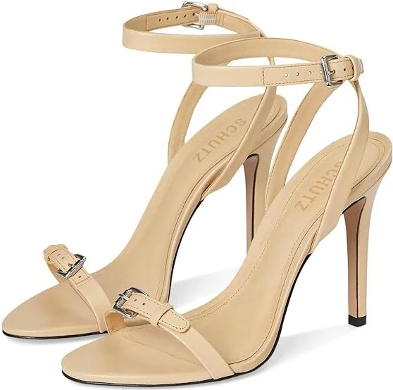 Schutz Aurora Women's Sandals Natural Nibs : 7.5 M, Leather