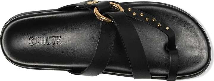 Schutz Aveline Sporty Women's Wedge Shoes Black 5 : 6.5 M, Leather - Image 2
