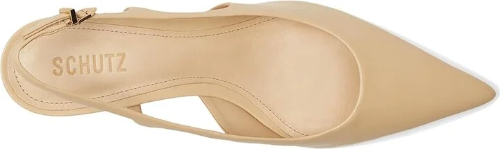 Schutz Boris Kitten High Women's Heels Natural Nibs : 6 M, Leather - Image 2