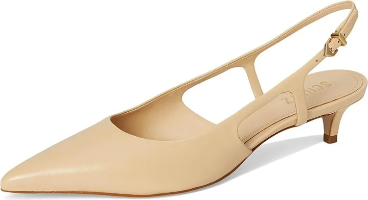 Schutz Boris Kitten High Women's Heels Natural Nibs : 6 M, Leather - Image 5
