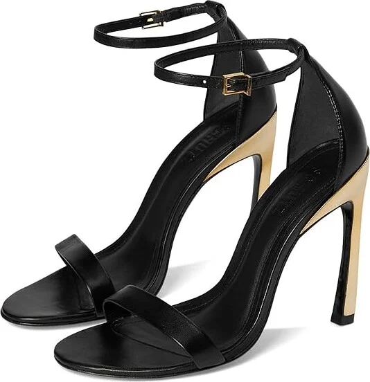 Schutz Cadey-Lee Curve Women's Sandals Black : 9.5 M, Leather