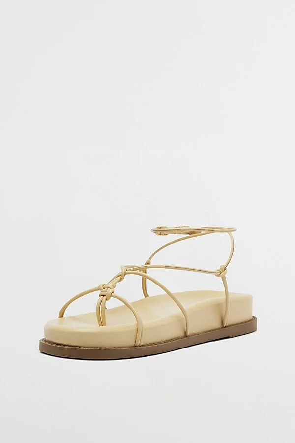 Schutz Calabria Sporty Strappy Sandal in Beige - Image 3