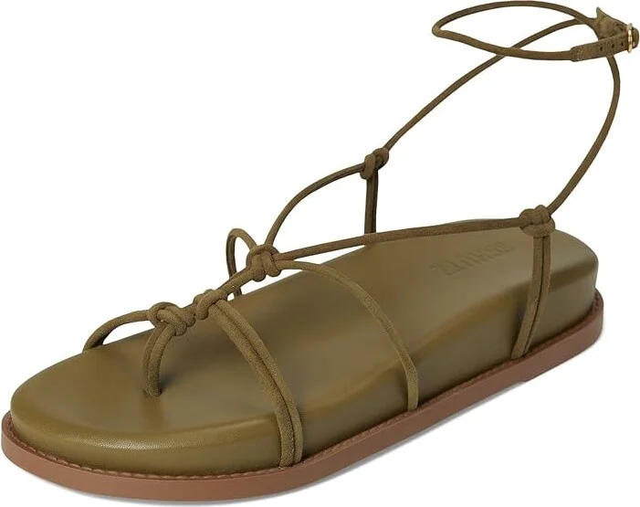 Schutz Calabria Sporty Women's Sandals Matcha : 7 M, Suede - Image 5