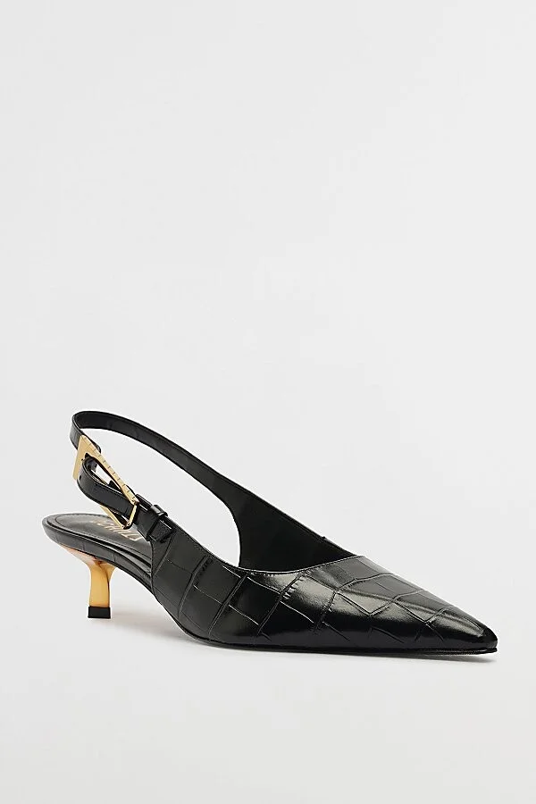 Schutz Ciara Kitten Heel in Black - Image 2