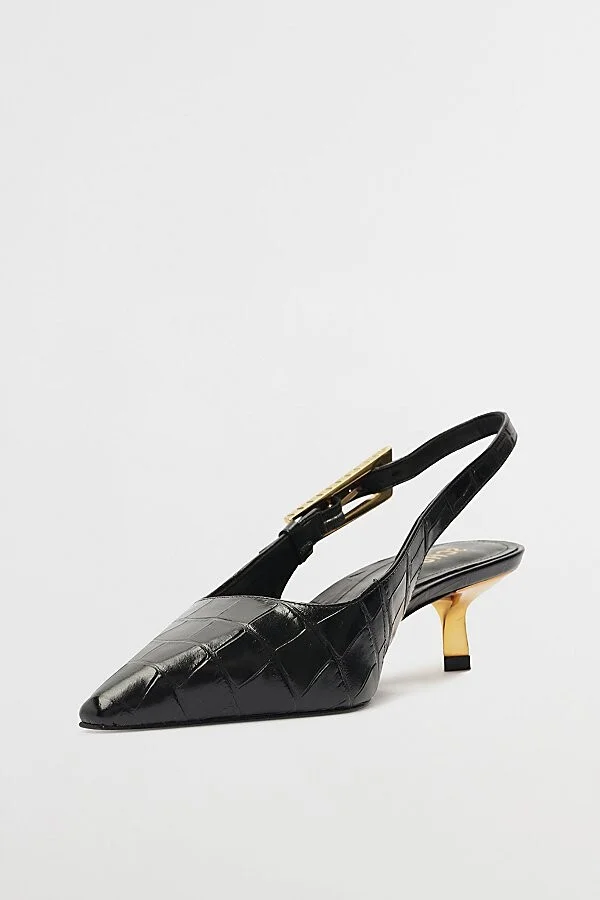 Schutz Ciara Kitten Heel in Black - Image 3