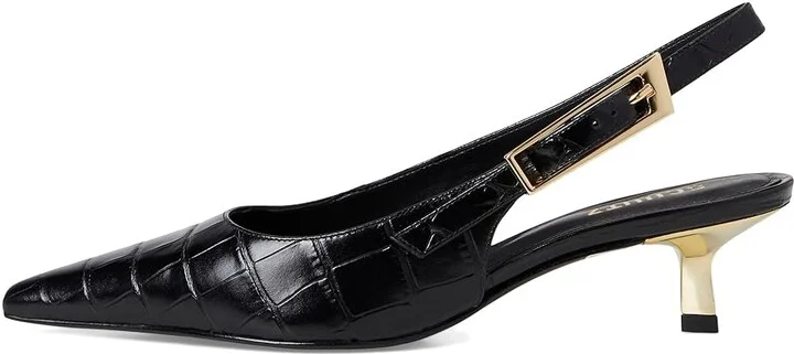 Schutz Ciara Pump Mid High Women's Heels Black : 5.5 M, Leather - Image 6