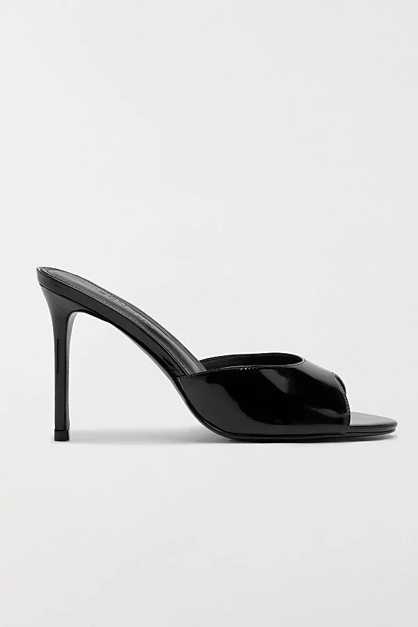 Schutz Cloe Patent Leather Mule Heel in Black