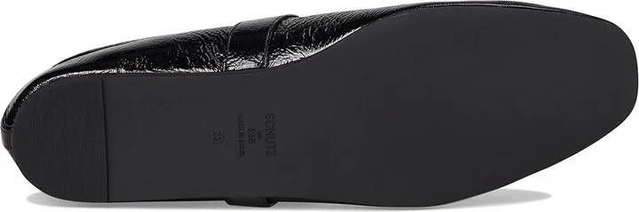 Schutz Courtney Buckle Women's Flat Shoes Black : 7 M, Leather - Image 3