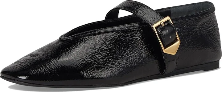 Schutz Courtney Buckle Women's Flat Shoes Black : 7 M, Leather - Image 5