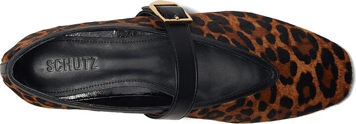 Schutz Courtney Buckle Women's Flat Shoes Natural/Black : 10 M, Leather - Image 2