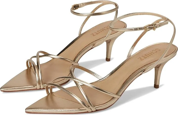 Schutz Desiree Mid Women's Wedge Shoes Platina : 6.5 M, Leather