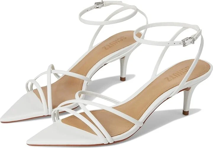 Schutz Desiree Mid Women's Wedge Shoes White : 6 M, Leather