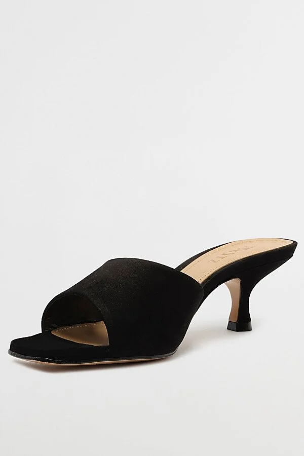 Schutz Dethalia Leather Heeled Mule in Black - Image 3