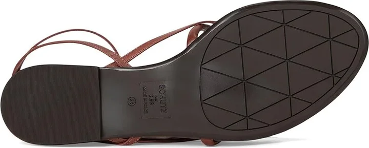 Schutz Diana Flat Women's Wedge Shoes Desert Brown : 9.5 M, Leather - Image 3