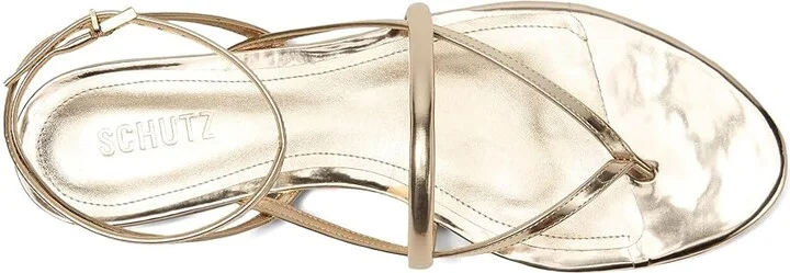 Schutz Diana Flat Women's Wedge Shoes Platina : 9 M, Leather - Image 2