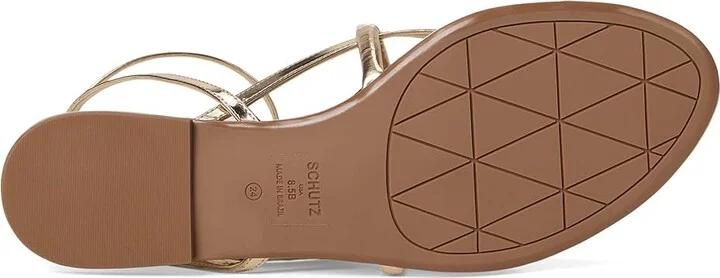 Schutz Diana Flat Women's Wedge Shoes Platina : 9 M, Leather - Image 3