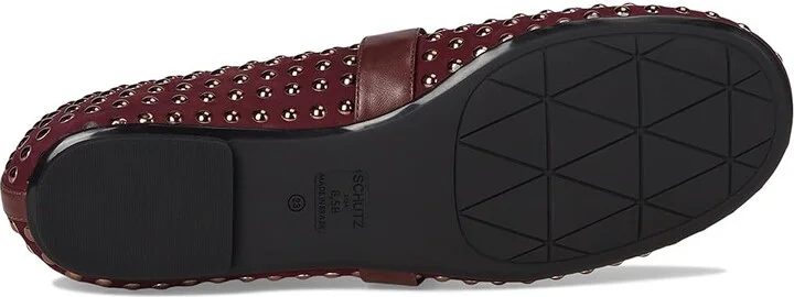 Schutz Eiza Shine Women's Dress Flat Shoes Vino : 6.5 M, Suede - Image 3