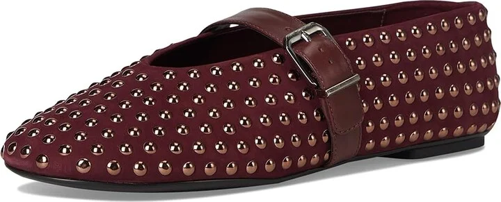 Schutz Eiza Shine Women's Dress Flat Shoes Vino : 6.5 M, Suede - Image 5