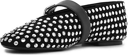 Schutz Eiza Studded Ballet Flat in Black - Image 4