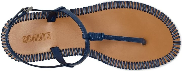 Schutz Elsha Sewing Women's Wedge Shoes Infinite Blue : 7 M, Leather - Image 2
