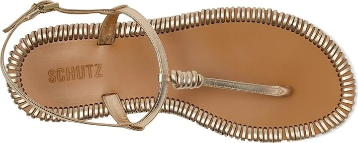Schutz Elsha Sewing Women's Wedge Shoes Platina : 5 M, Leather - Image 2