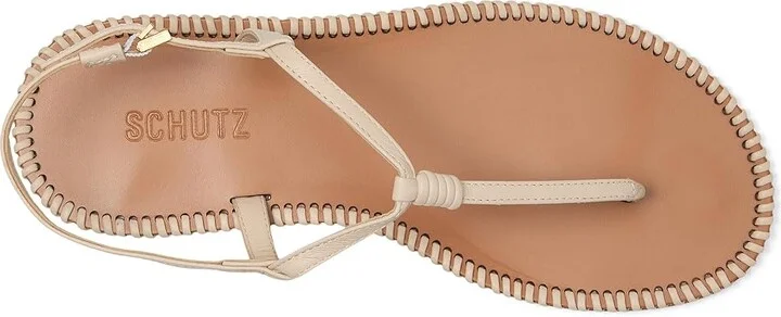Schutz Elsha Sewing Women's Wedge Shoes White : 5.5 M, Leather - Image 2