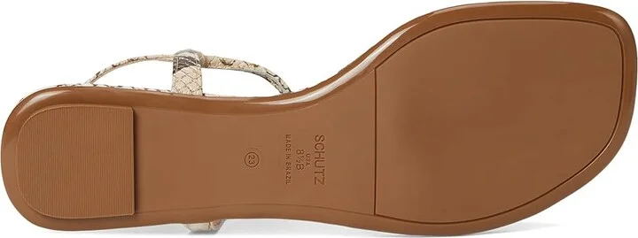 Schutz Elsha Women's Sandals Beige Latte : 6 M, Leather - Image 3