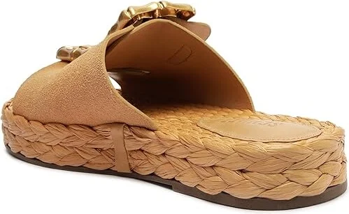 Schutz Enola Rope Flat Women's Sandals Light Nude : 8 M, Suede - Image 4