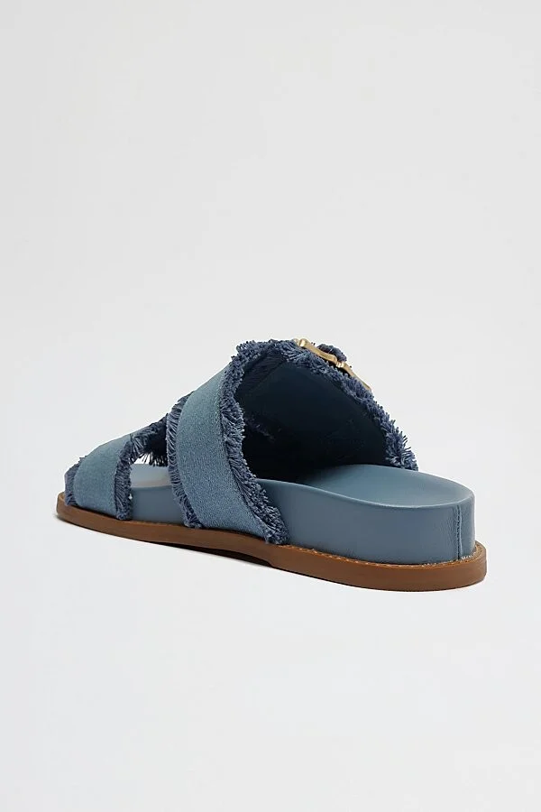 Schutz Enola Sporty Frayed Sandals in Azul/Summer Jeans - Image 4