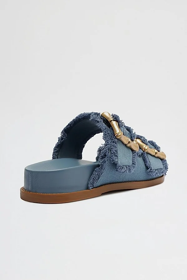 Schutz Enola Sporty Frayed Sandals in Azul/Summer Jeans - Image 5
