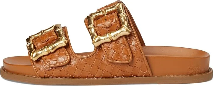 Schutz Enola Sporty Woven Women's Sandals Cuoio Brown : 8 M, Leather/Rubber - Image 6