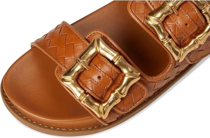 Schutz Enola Sporty Woven Women's Sandals Cuoio Brown : 8 M, Leather/Rubber - Image 7