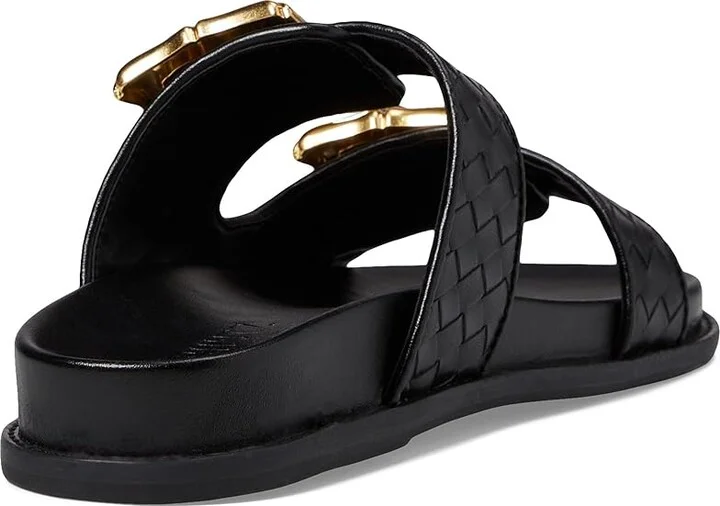 Schutz Enola Woven Women's Sandals Black : 5 M, Leather - Image 4