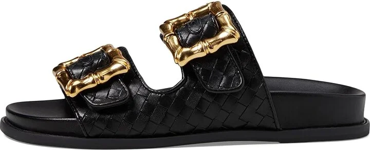 Schutz Enola Woven Women's Sandals Black : 5 M, Leather - Image 5