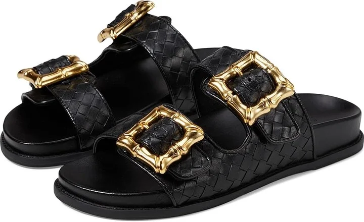 Schutz Enola Woven Women's Sandals Black : 5 M, Leather