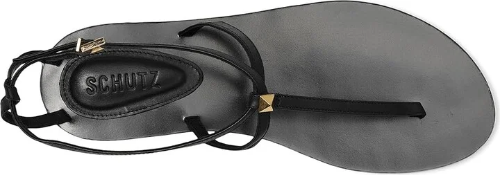 Schutz Ester Women's Wedge Shoes Black 5 : 6 M, Leather - Image 2