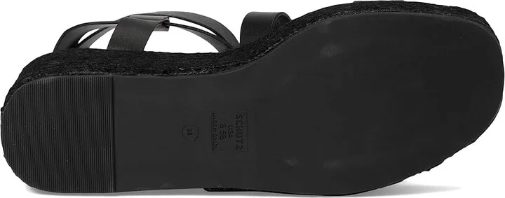 Schutz Harper Flatform Women's Wedge Shoes Black 5 : 8 M, Leather - Image 3