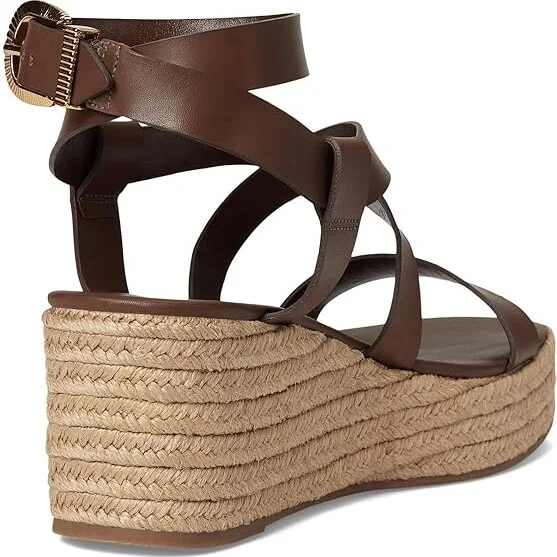 Schutz Harper Flatform Women's Wedge Shoes Desert Brown : 8 M, Leather - Image 4