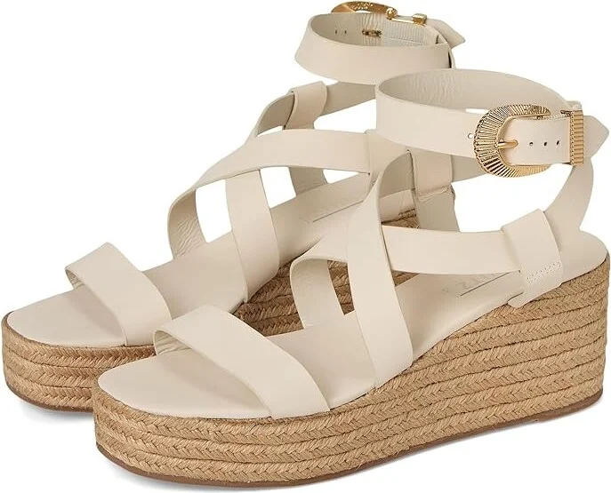 Schutz Harper Flatform Women's Wedge Shoes Pearl : 8 M, Leather