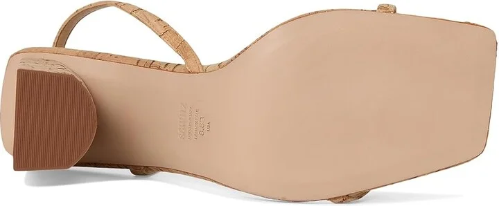 Schutz Heloise Block Women's Sandals Natural/Light Wood : 10 M, Leather - Image 3