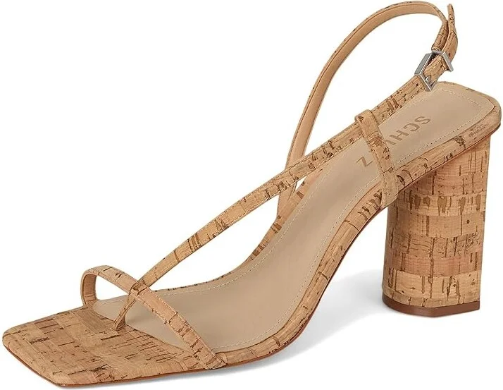 Schutz Heloise Block Women's Sandals Natural/Light Wood : 10 M, Leather - Image 5