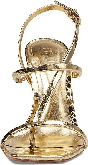 Schutz Heloise High Women's Sandals Ouro Claro Orch : 10 M, Leather - Image 2